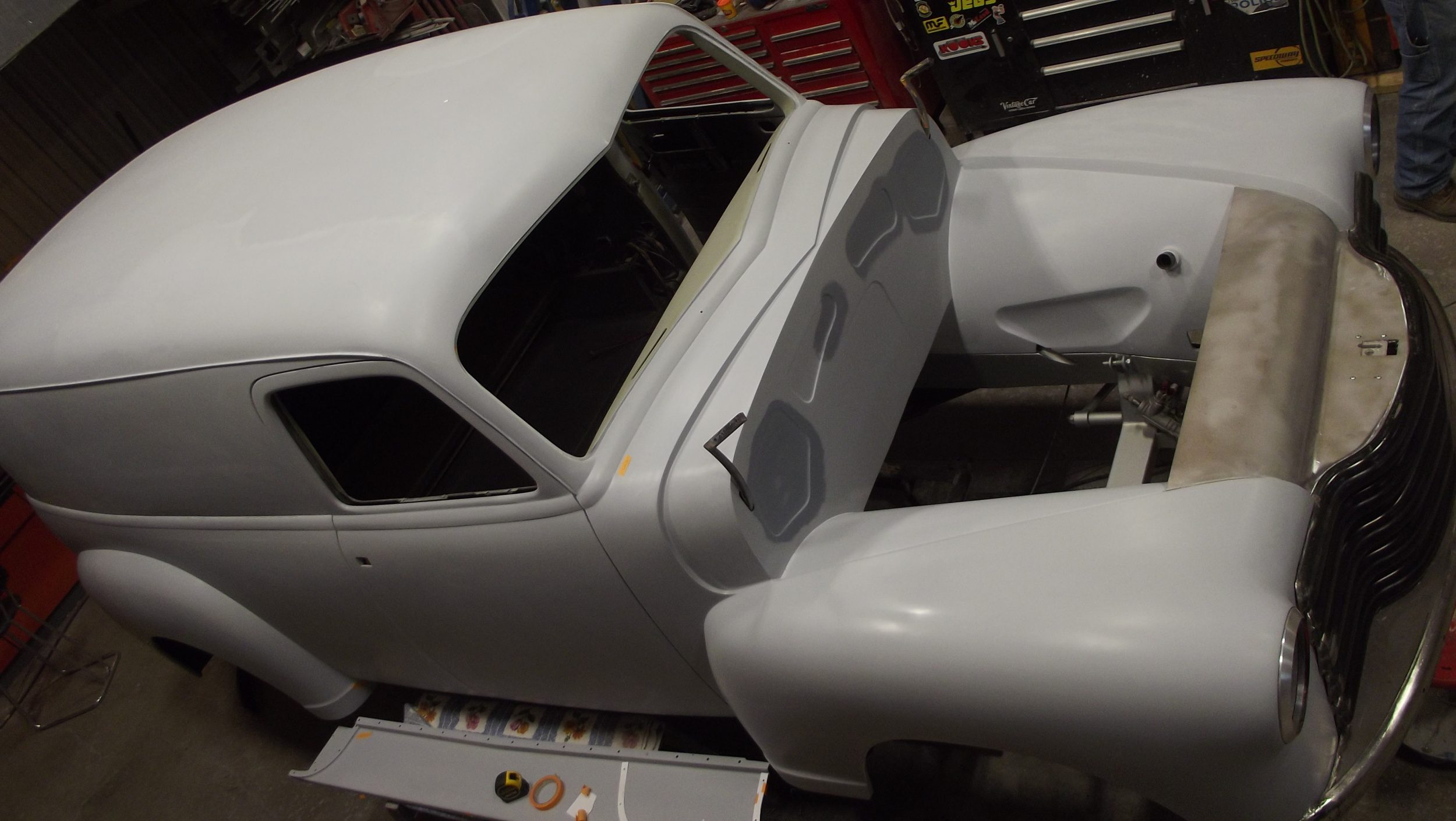 Overhead view test fit panels